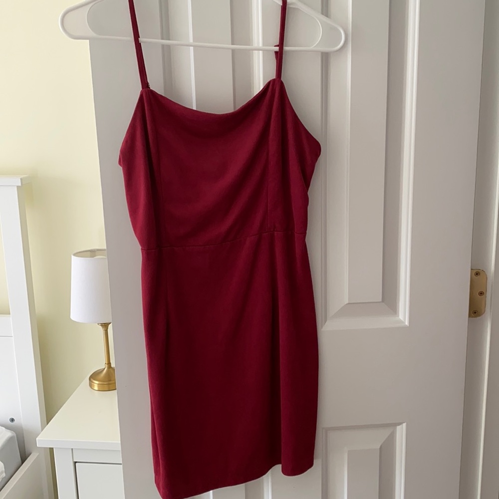 Suede Burgundy Mini Dress